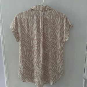 Joie Beige Zebra Print Blouse